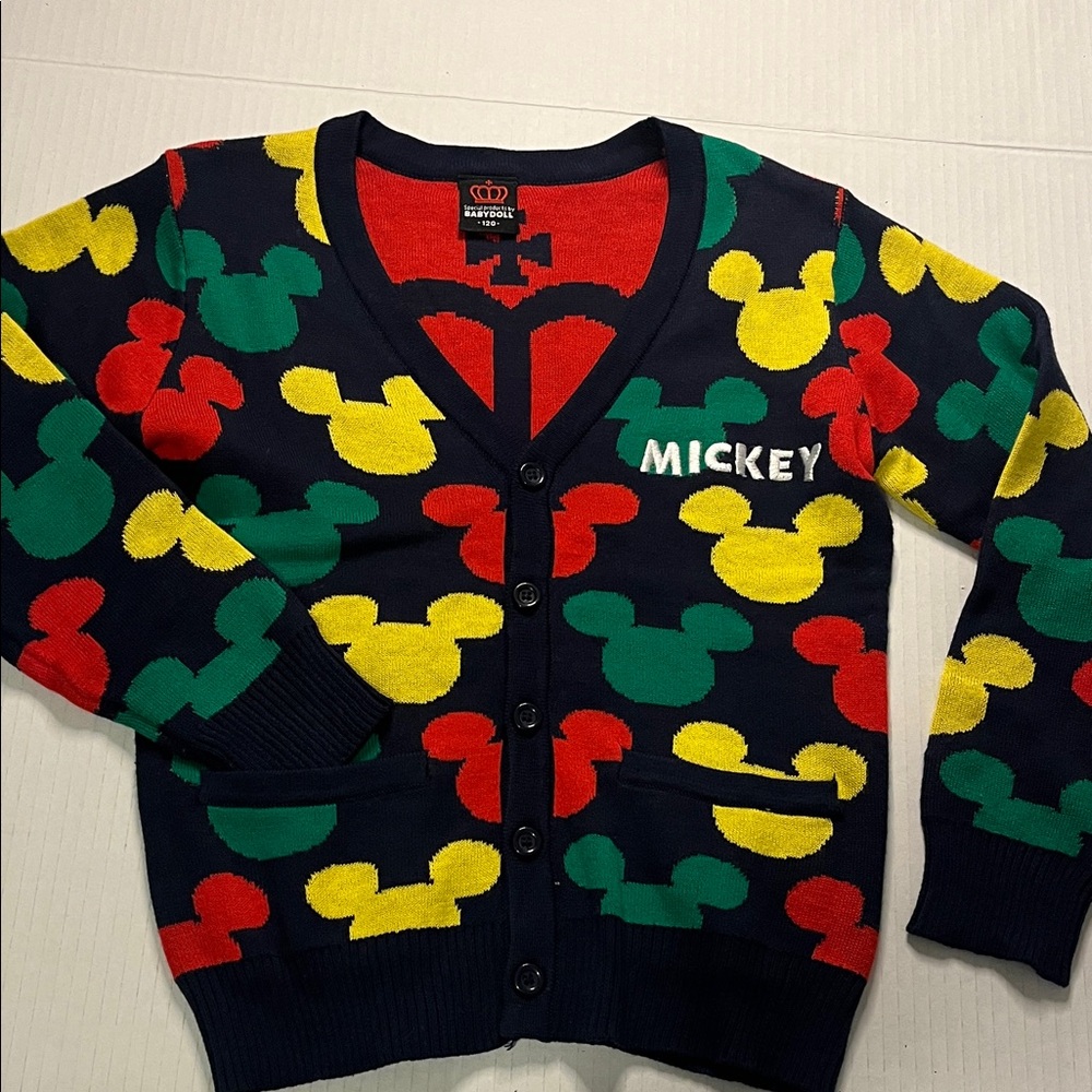 Vintage 90’ Colorful Mickey Mouse Kids Cardigan